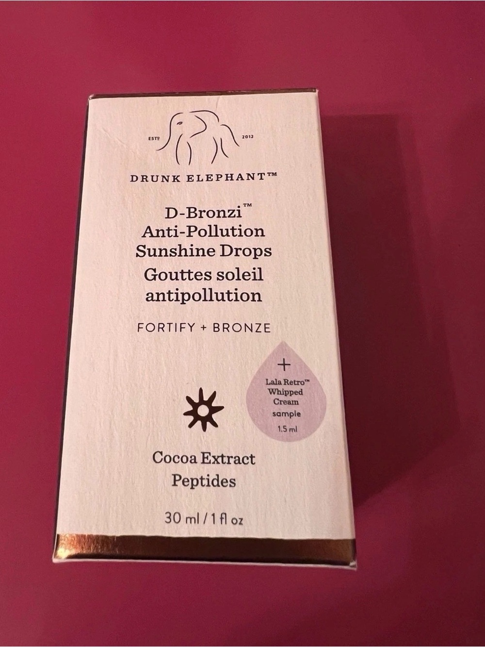 Drunk Elephant White Box Packaging with Beige Label